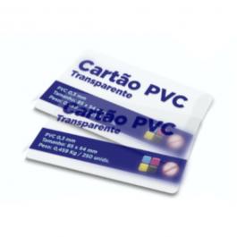 Cartão de Visita PVC Transparente PVC 0,3mm - Transparente 8,5x5,4cm Frente Verniz Total Brilho Cantos Arredondados 
