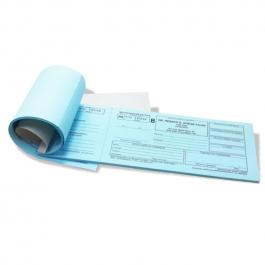 Receituário Controle Especial Azul 50 folhas, Papel Sulfite 75g (Papel Azul) 20x9cm Preto e Branco   Serrilha