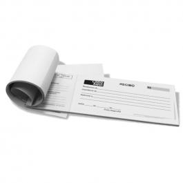 Recibo 100 folhas, Papel Sulfite 75g (Papel Branco) 20x9cm Preto e Branco   Serrilha